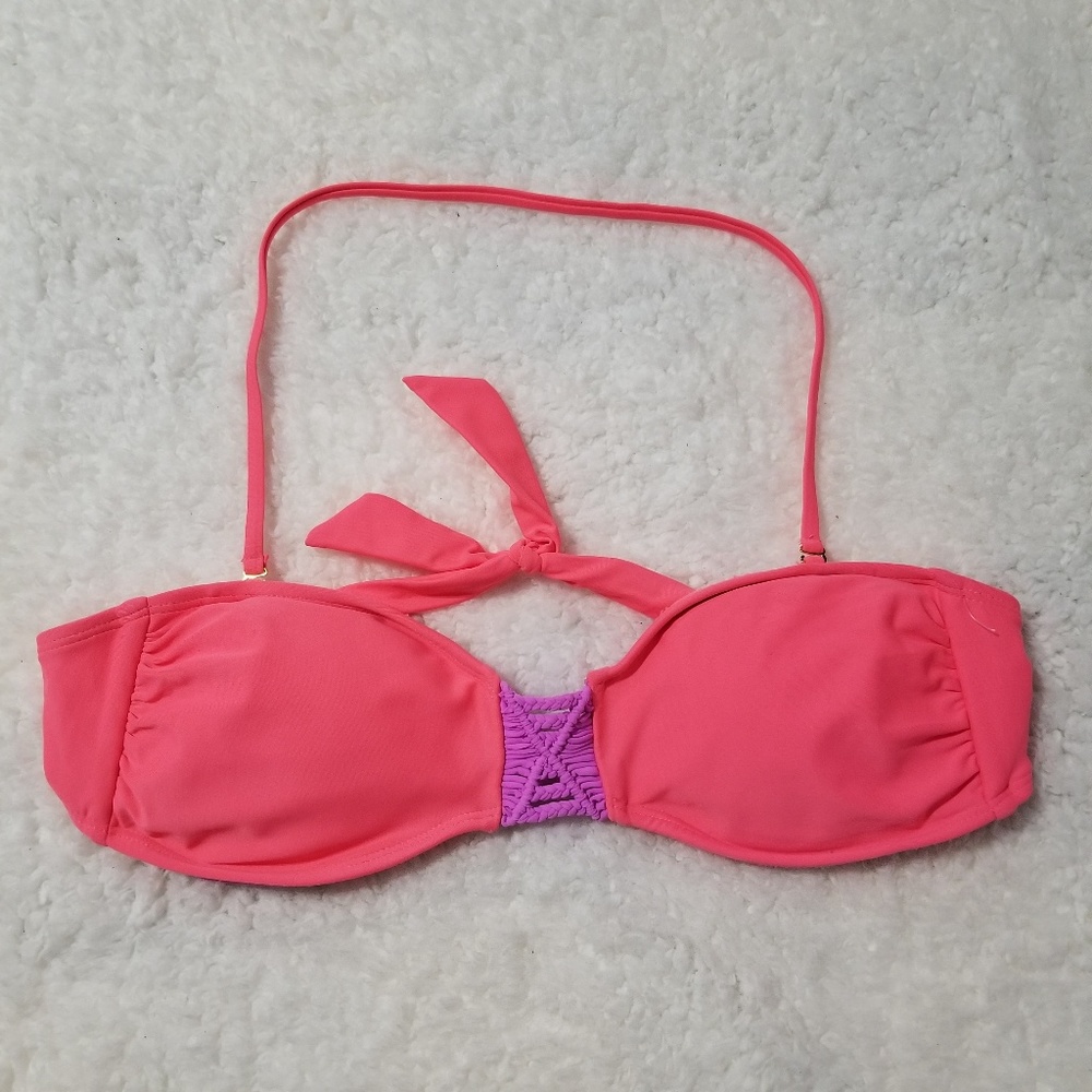 Candie's Coral Halter Neck Bikini Top B1/6